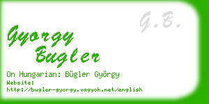 gyorgy bugler business card
